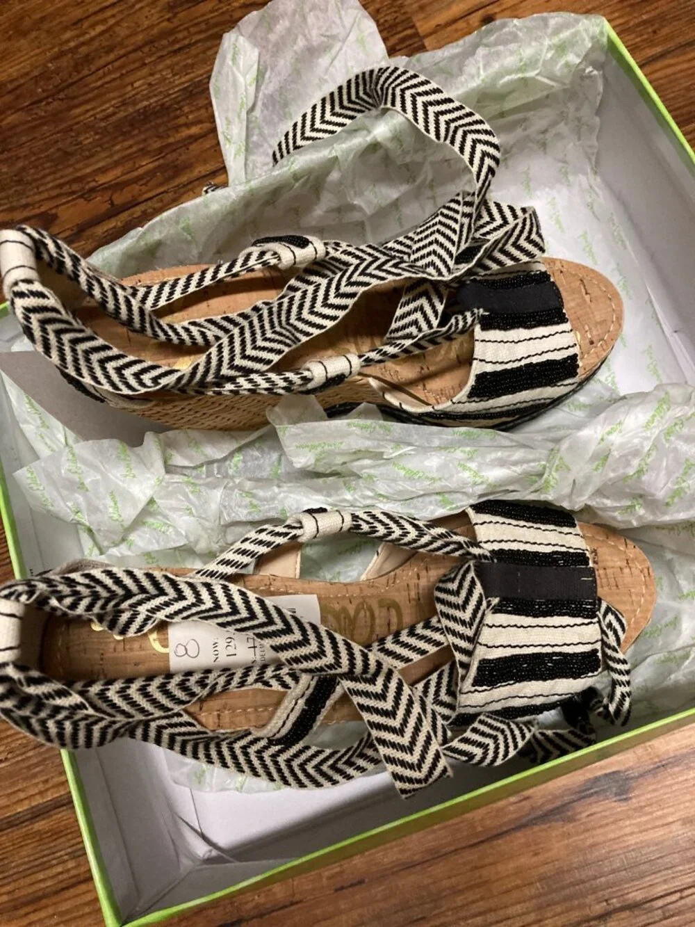 New Sam Edelman Canvas Wedge Shoes Size 8 - Stylish and Comfortable New In Box